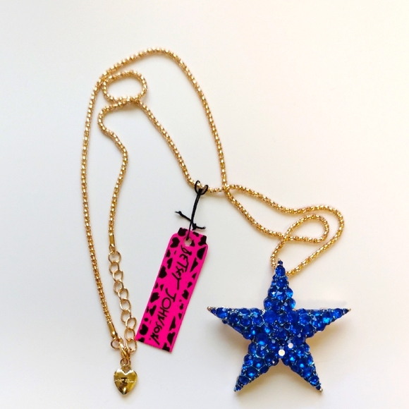 Betsey Johnson Accessories - Betsey Johnson Blue and Gold Star Pendant Necklace